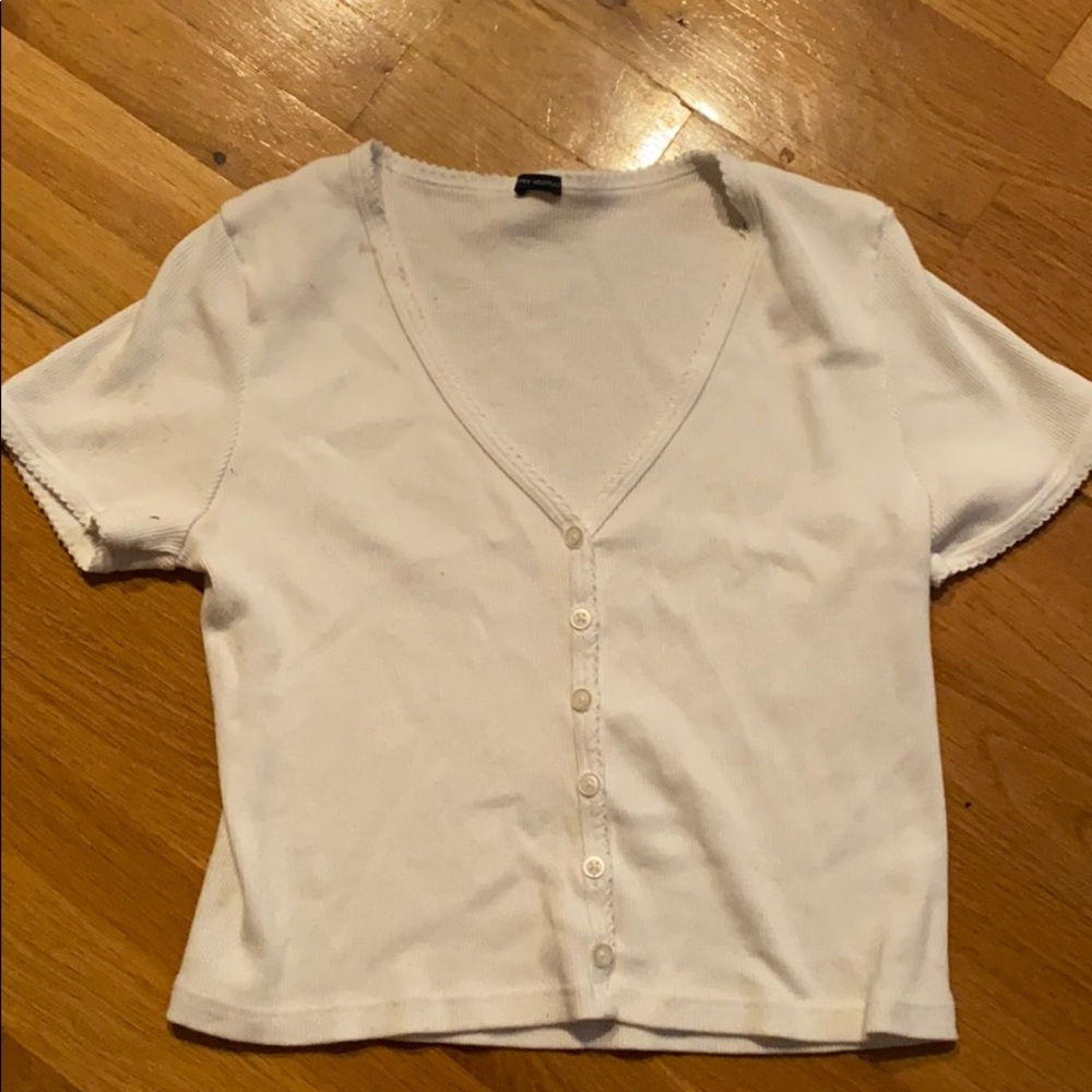 White cropped top